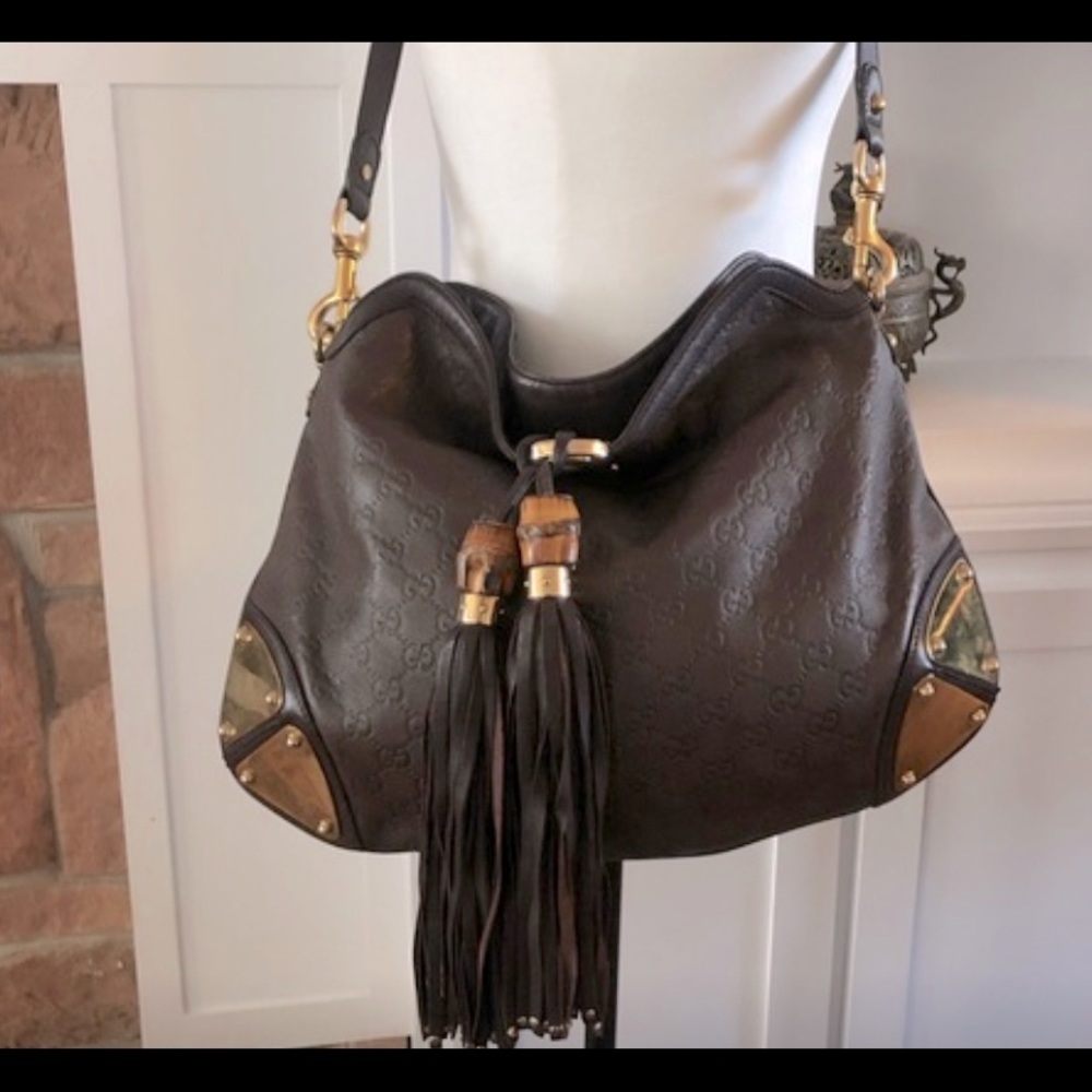 ✨GUCCI✨ Large Guccissima Leather Tassel Hobo Bag